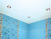 Rules for choosing materials for finishing a bathroom ceiling