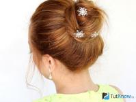 Casual, modern, tousled and gathered bun